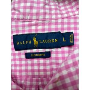 Ralph Lauren Men's custom fit L long sleeve button up pink/white checked
